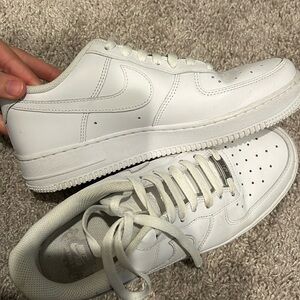 White Nike Air Force 1’s.